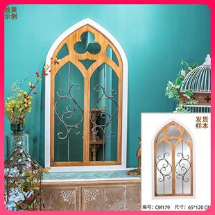 道具墙面假⇛黑板布景窗户装庭园挂壁置物架窗框店面留言板E18