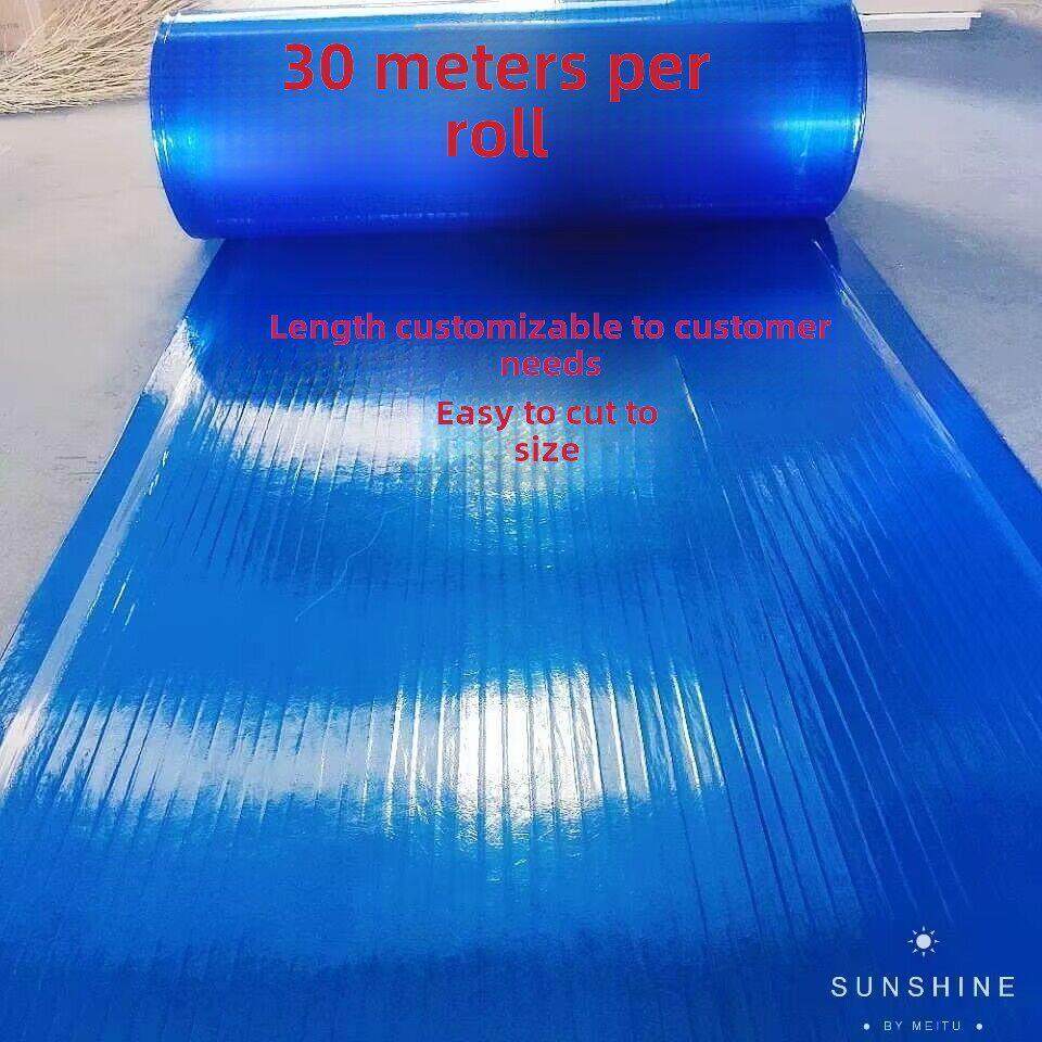 蓝色玻璃钢遮阳板阳台防雨板遮阳板遮阳篷停车棚玻璃钢树脂板