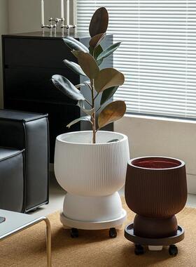 居北欧简约MP22020镁泥花盆阳台室内ins落地装饰风盆植物现代家设