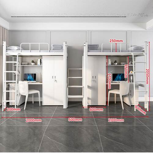 公寓床上床下带桌衣柜一体组合大学生宿csy-gyc0舍书员工室寝钢木