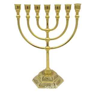 以色列七孔烛台圣杯复古圣物金色烛台摆件JERUSALEM MENORAH