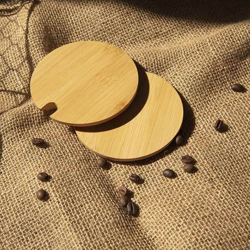 竹盖子通用型杯盖大口径木质马克杯早餐杯定制杯盖子单卖可放勺子