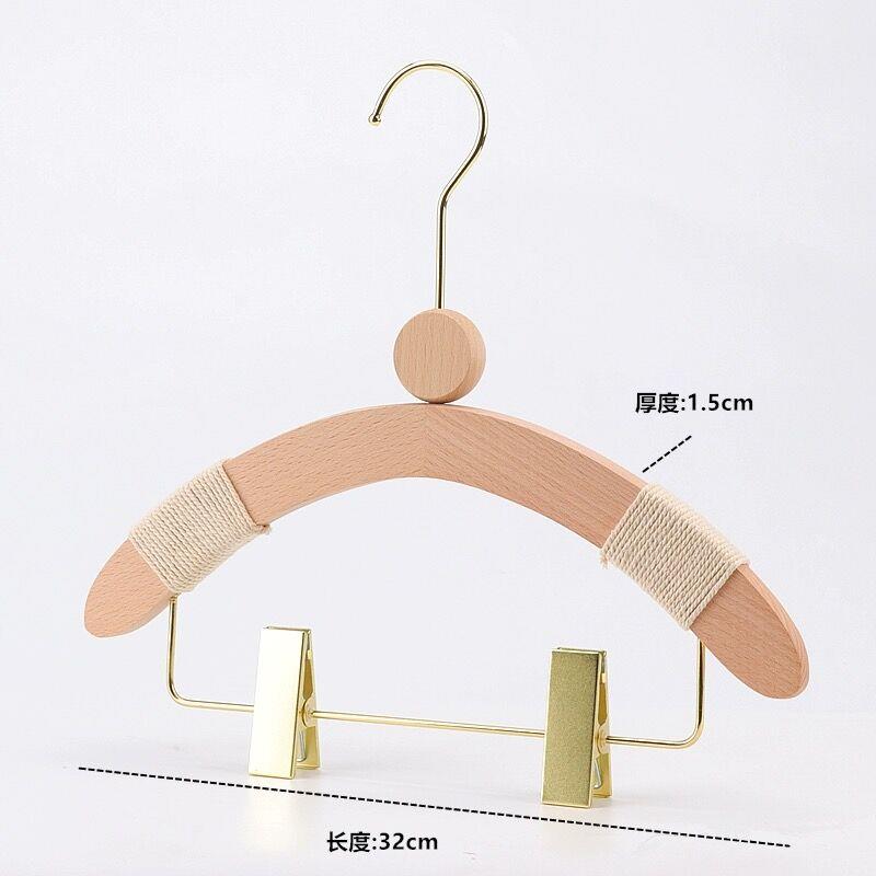 高档l实ogo定制童装榉木服装店专用衣架原木衣儿童防滑木质木挂撑