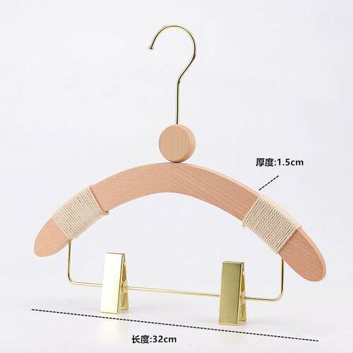 高档l实ogo定制童装榉木服装店专用衣架原木衣儿童防滑木质木挂撑