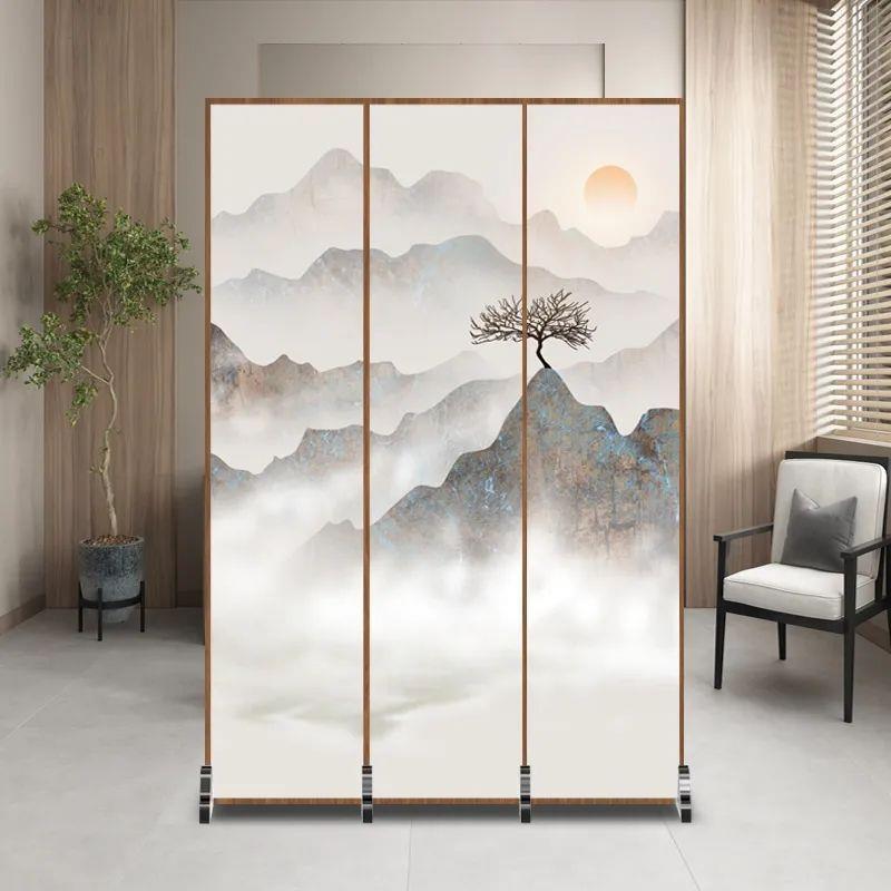 小户型进门家用玄关遮挡卧室酒店中式移动客厅屏风隔断墙简易折叠