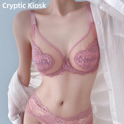 Cryptic Kiosk蕾丝性感内衣女聚拢大胸显小收副乳防下垂内衣套装