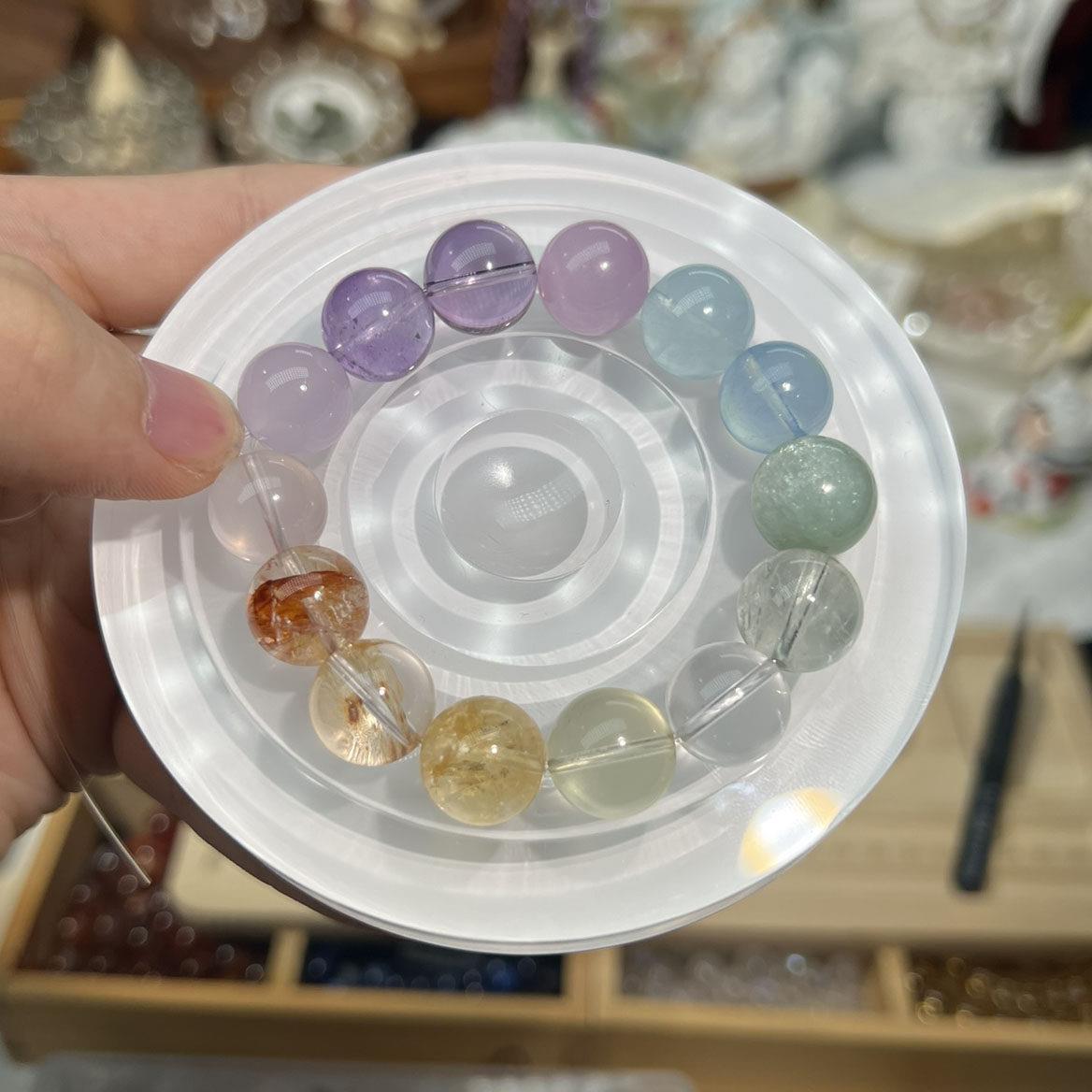 透明珠子设计盘白底项链压克力透明设计盘有机玻璃定制展示盘定制