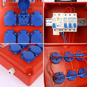 工地临时配电箱带漏保 6尼龙防水五孔10A 供应小电箱手提式 电箱