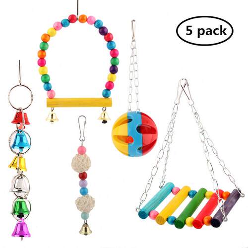 鹦鹉套装玩具 秋千铃铛 吊桥秋千鸟用品 鸟玩具 鸟笼配件