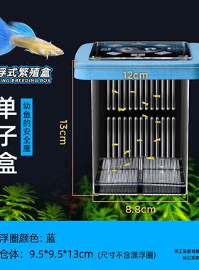 苗鱼漂浮鱼缸混养隔离乌龟苗新款收纳盒鱼苗隔板加厚斗鱼浮式孔雀