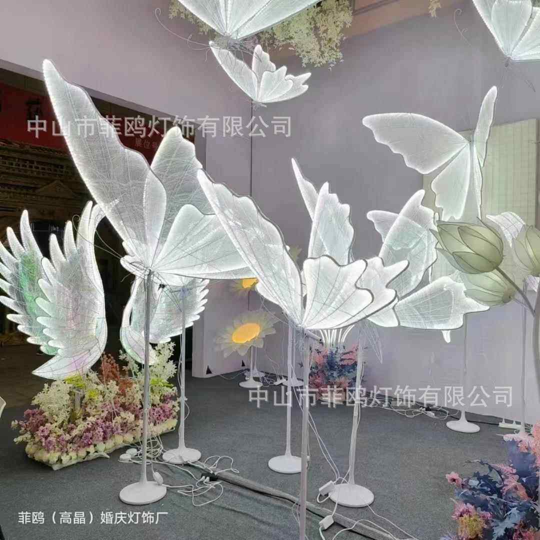 婚庆道具摆件发光蝴蝶路引舞台装饰婚礼路引灯酒店礼堂场景布置灯