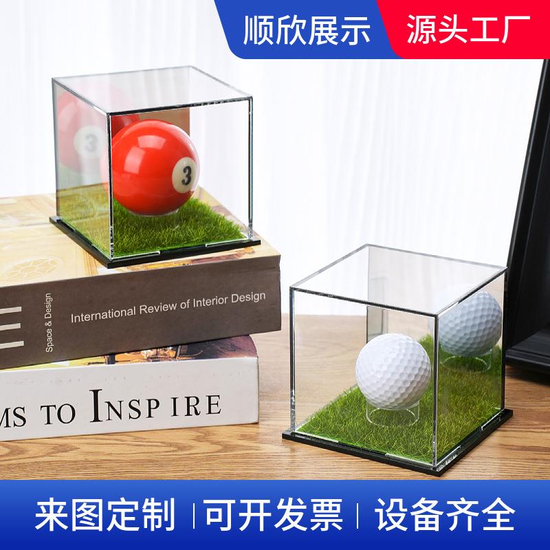 源头跨境亚克力透明防尘收纳盒网球台球高球各种球类收藏展示道具