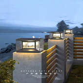 头灯围墙现代庭院围栏院子简约灯灯大门柱子柱别墅防水太阳能户外