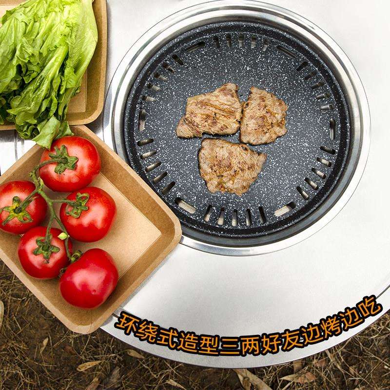 炉围炉煮茶烤火套装家001用室外围聚野炊露营碳烤烧烤用桌户子内