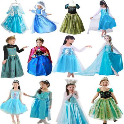 Baby Girls Dress Christmas Anna Elsa Costume Princess Dress