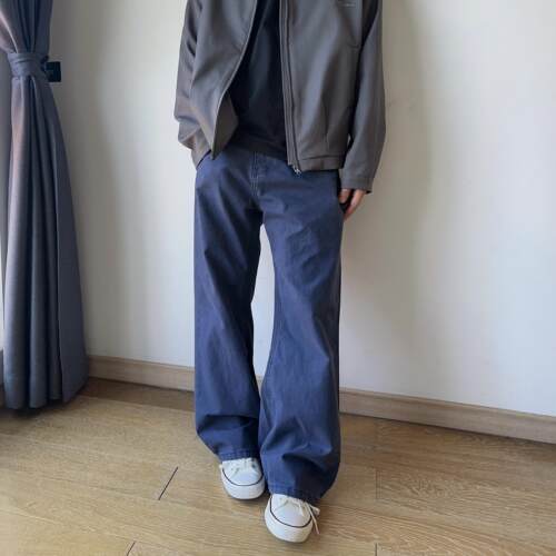 17DUP美式高街cleanfit微喇法工蓝牛仔裤男宽松休闲直筒长裤