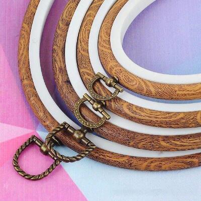 Round Embroidery Hoops Hand Embroidery Tool Imitated Wood