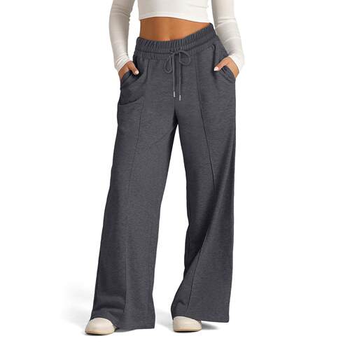 Women’s High-Waisted Wide Leg Sweatpants - Cotton Blend
