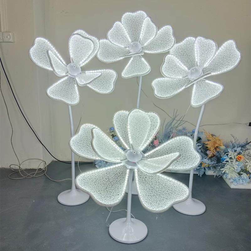 婚庆道具铁艺向日葵发光路引灯婚礼场景装饰背景舞台布置灯光摆件