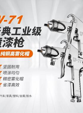 W71漆枪建工W71气动汽车油喷漆喷枪7上下壶W7壶高雾化乳胶漆喷壶