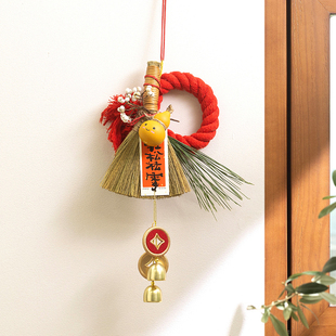 饰入宅门挂搬家仪式 乔迁之喜新年装 挂饰扫帚簸箕把手布置扫把挂件