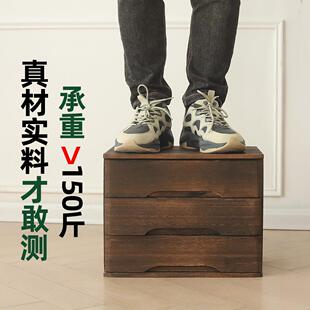 无漆实木桌面收纳盒抽屉式多层办公室飘窗柜小自由组合储物斗柜子