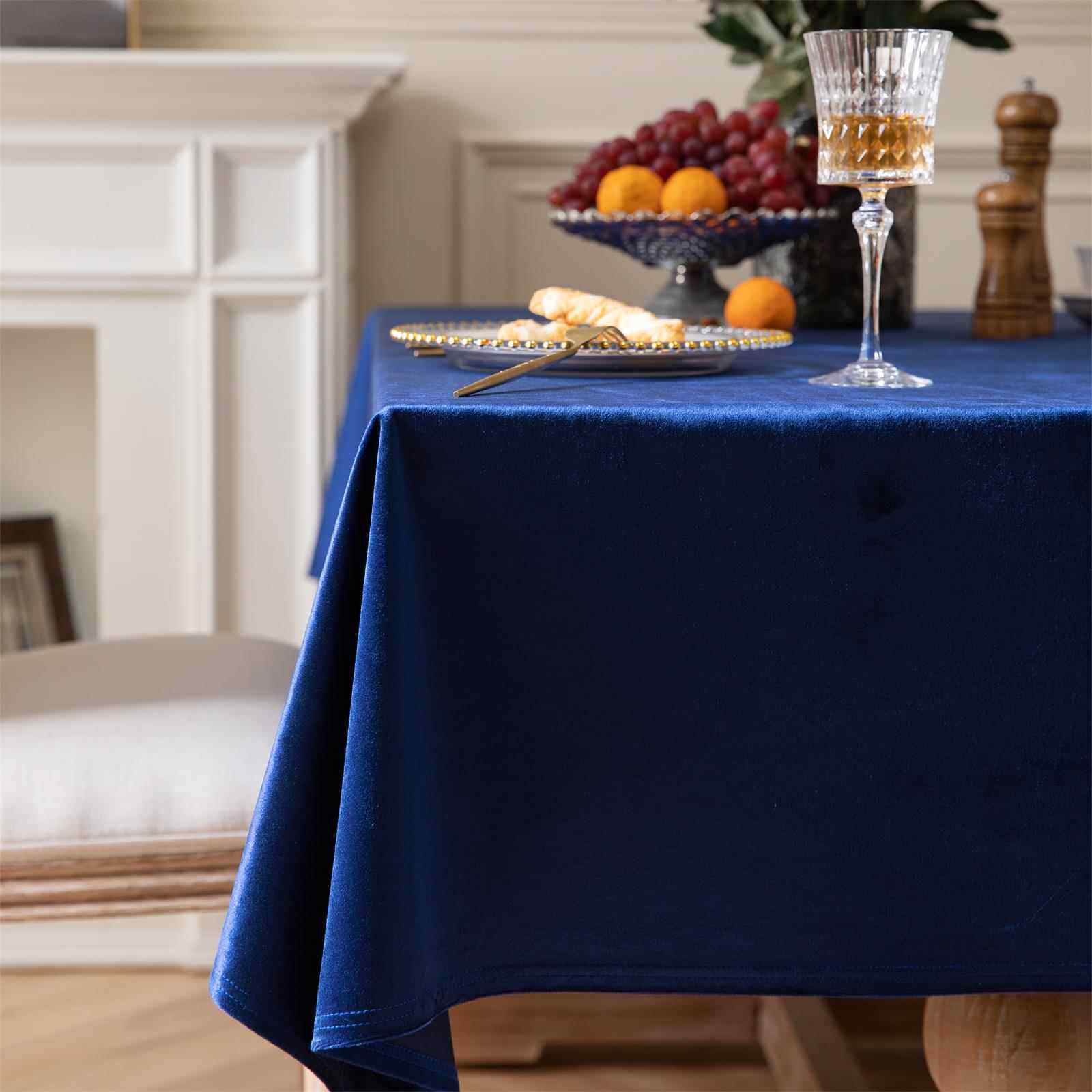 高档深绿色高档斯金丝绒桌可访问豪华高端的纳维亚美国覆古餐桌布