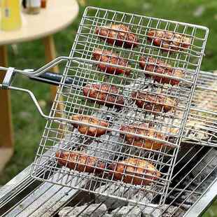 不锈钢户外大号烤鱼夹烧烤夹网烧烤篦子烤鱿鱼夹板韭菜夹烤鱼网夹