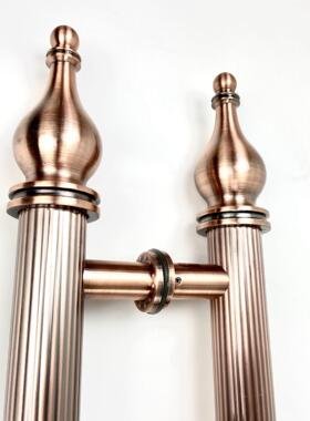 51管葫芦头直纹红古铜星点拉手1.8米m可选尺寸玻璃酒店KTV拉手