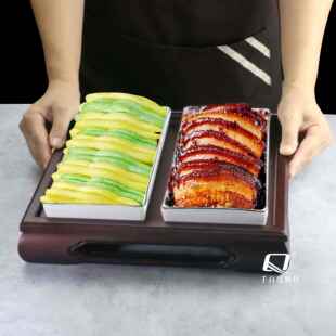 创意荷叶饼夹梅菜扣肉餐具模具长条方形饭店专用盘子酒店特色盘子
