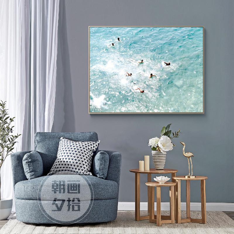 海浪之夏装饰画简约现代景色墙壁画客厅玄关壁画平面风景挂画图片
