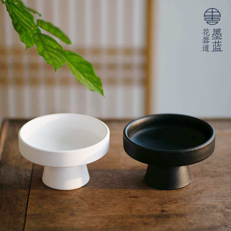 简约高足中式日式迷你精致陶瓷高脚盘插花器禅意茶席小碟子摆件,鲜花速递/花卉仿真/绿植园艺,花盆,淘宝优惠券,粉丝福利购,淘宝优惠卷