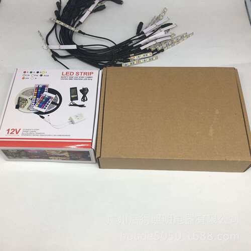 12V RGB5050+44键控制器KTV舞台酒吧卧室吊顶套装七彩灯带+5A电源