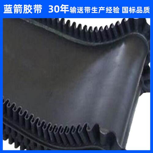 河北蓝箭橡胶机带EP100聚酯橡胶输送带环形挡边裙边输送带