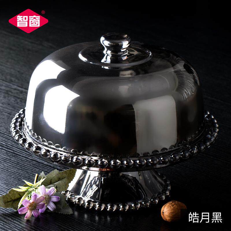 高档无铅水晶果盘欧式创意玻璃盖家用客厅带水果盘糖果盘干果零食