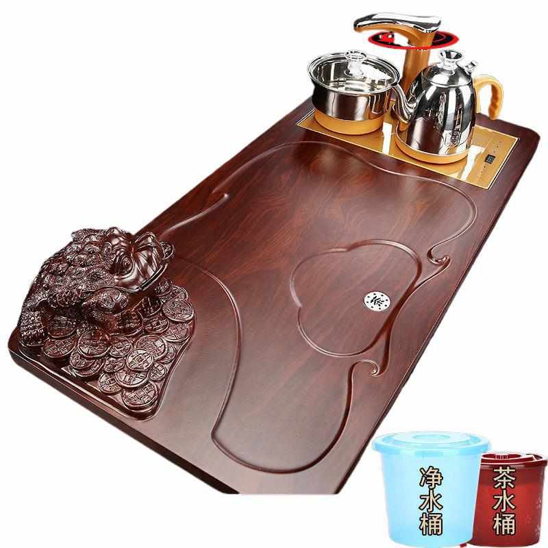 全自动电器整套功夫茶具套装实木托盘茶盘办公室家用茶海茶台