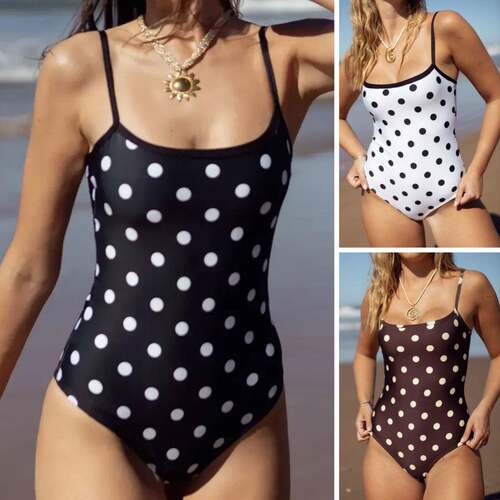 Women Sexy Polka Dot Swimsuit Spaghetti Strap Bathing Suit