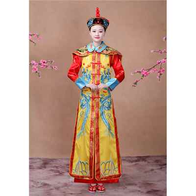 正品清朝皇后服写装古装族女皇太后贵妃朝格格服服女王慈禧演满出