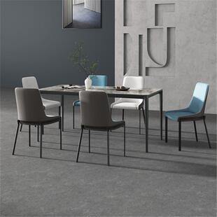 岩板餐桌组合现代简约家用饭桌子餐桌椅长方形小户型餐厅轻奢家具