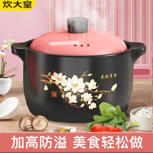 炊大皇砂锅耐高温干烧锅炖锅瓦斯炉明火专用陶瓷汤锅沙锅家用瓦锅