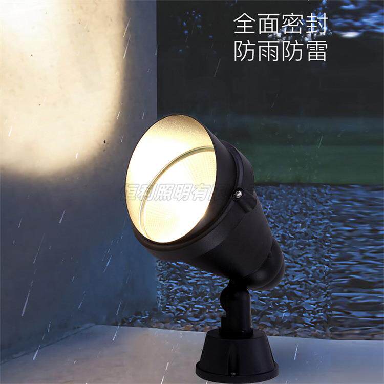 户外防水圆形投光灯 COB照树灯草坪灯草地花园灯插地灯景观射树灯