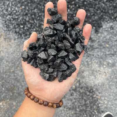 黑石子枯山水造景用黑色砾石黑色碎石深灰色石子园林景观黑色石子
