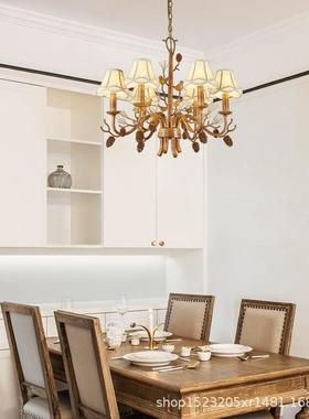 美式乡村艺19579复古吊灯餐厅灯客术装饰田园风卧厅室民宿餐桌灯