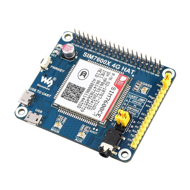树莓派4代3b+ SIM7600CE 4G扩展板 支持 4G/3G/2G 通信和GNSS定位