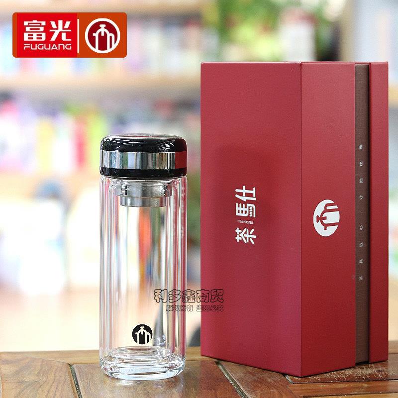 茶马仕商务玻璃杯男士双层防烫高硼硅无铅材质定制礼品玻璃水杯