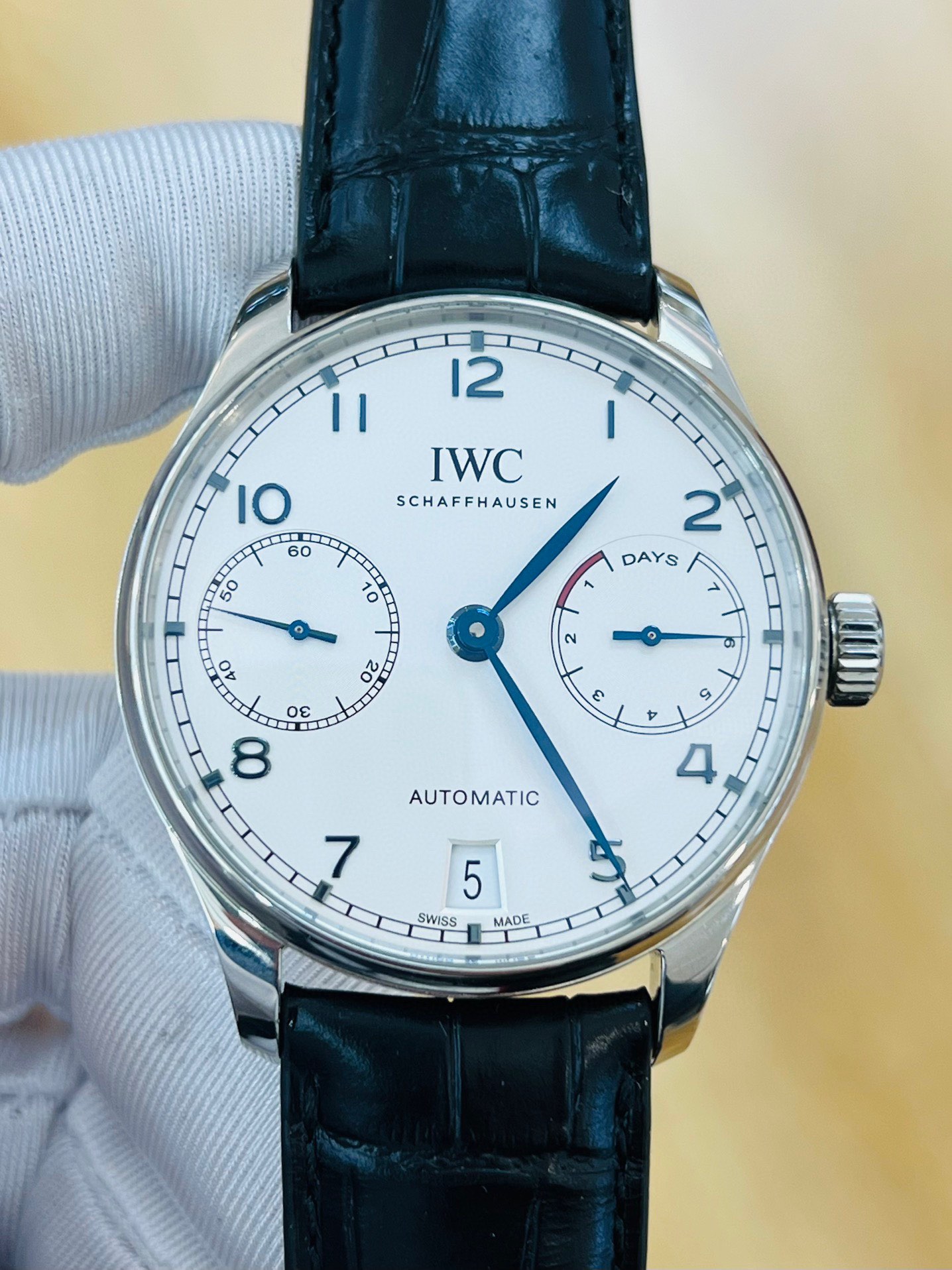 IWC万国葡萄牙系列7日链手表自动机械男款腕表98新IW500705