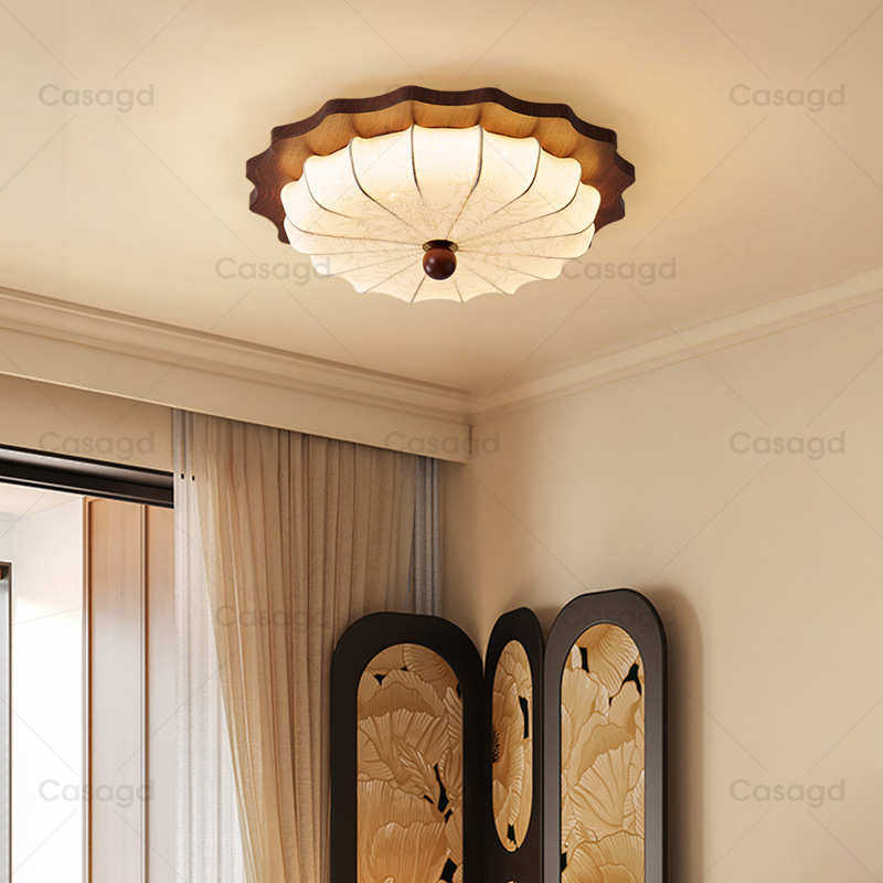 卧室吸顶灯简约现代中古侘寂风胡桃木纹色美式复古书房间护眼灯具,家装灯饰光源,智能吸顶灯,淘宝优惠券,粉丝福利购,淘宝优惠卷