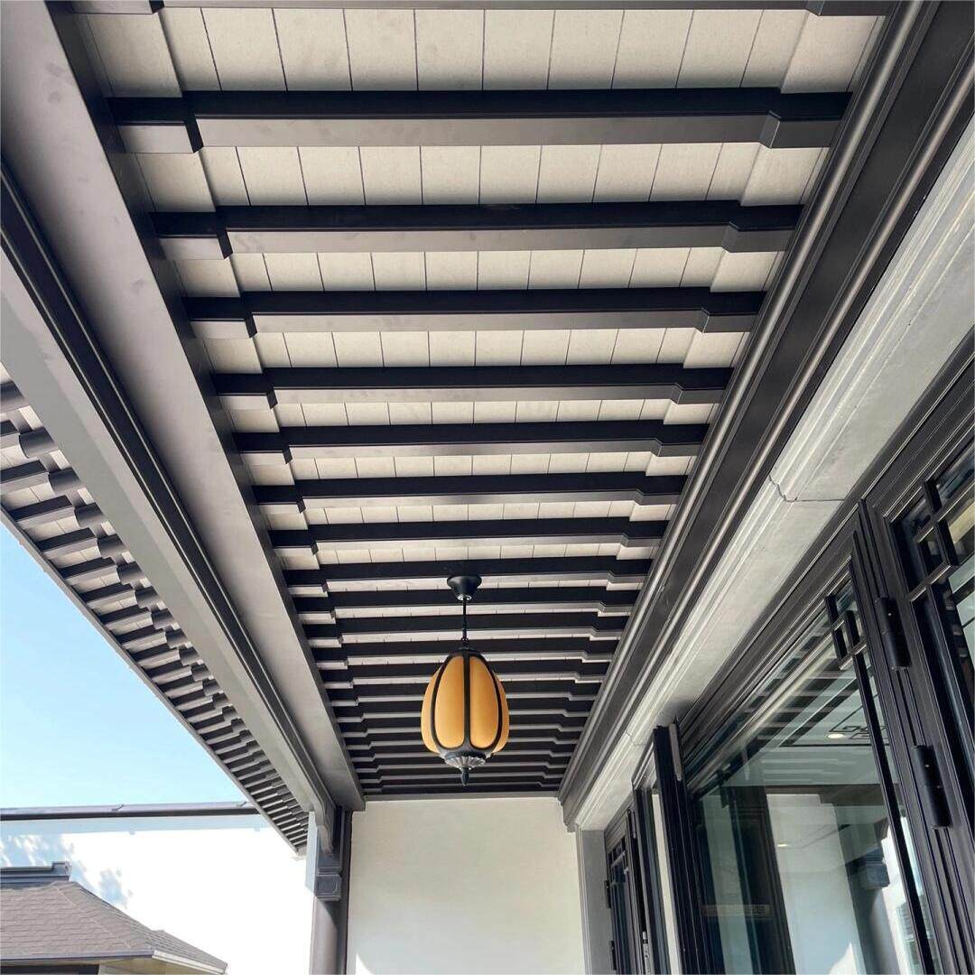 中式铝合金茶壶档古典悬吊式天花板檐口屋簷飞椽四合院彷古铝代木