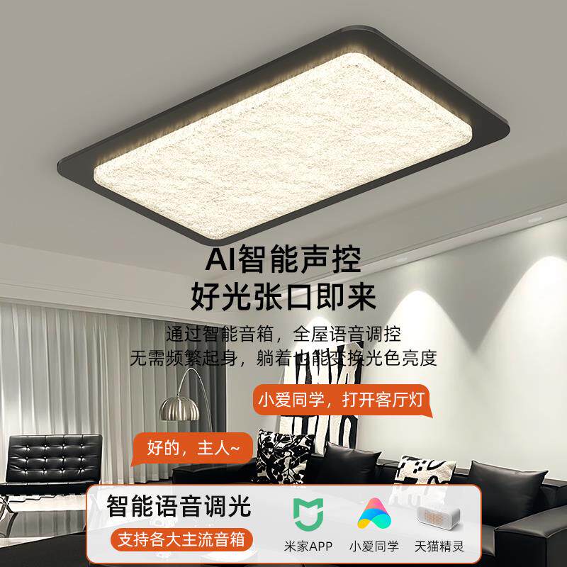 客厅灯广东新款现代简约中山大气轻奢卧室组合吸顶灯主灯全屋灯具