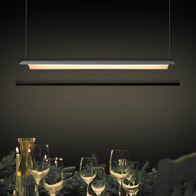 设计师餐厅创意吧台前台吊灯现代办公室简约艺术岛台瓦片长条吊灯